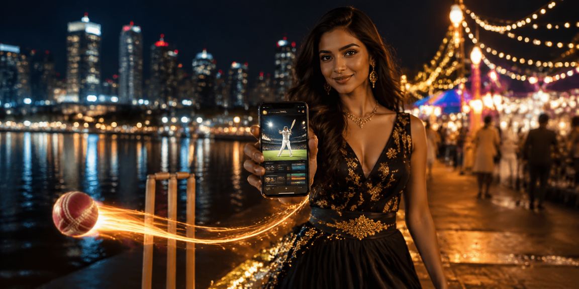 India night market with cricket and casino players